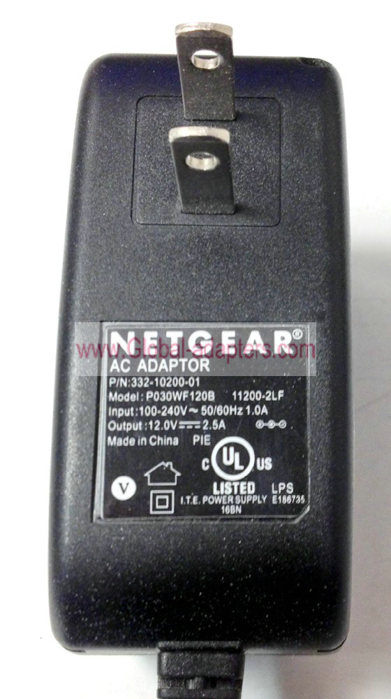 New NETGEAR P030W120B 11200-2LF 12.0V 2.5A 332-10200-01 AC ADAPTER 5.5 x 2.1 mm